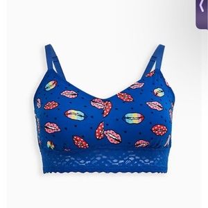 Torrid Blue Pride Lips Bralette Plus Size 2X